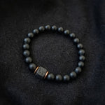 Men's Volcanic Stone Bracelet Square Black Agate Beads | Natural Energy Healing Fashion Jewelry